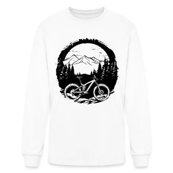 Mountain Biker Sketch - Men's Long Sleeve T-Shirt - white - Front
