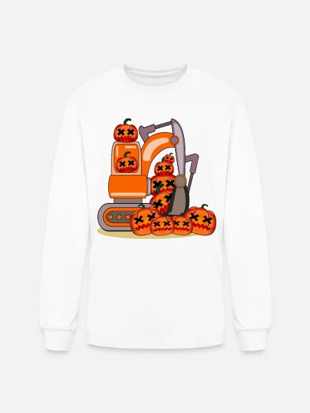 HALLOWEEN COSTUME EXCAVATOR - Men's Long Sleeve T-Shirt - white
