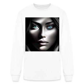 "Emerald Gaze" - Men's Long Sleeve T-Shirt - white - Front