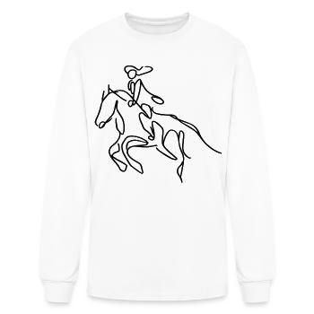 Female Horse Rider Sketch - Men's Long Sleeve T-Shirt - white - Front