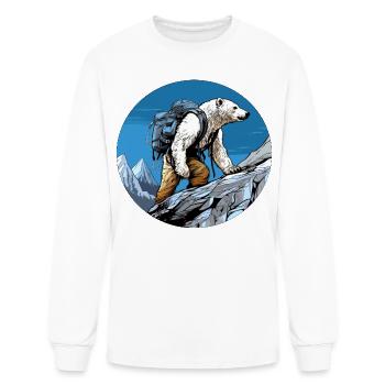 Polar bear hiking / mountaineering polar bear - Men's Long Sleeve T-Shirt - white - Front