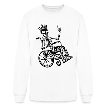 Cool wheelchair user skelet # - Men's Long Sleeve T-Shirt - white - Front