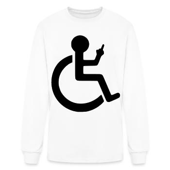 Wheelchair user with a clear opinion # - Men's Long Sleeve T-Shirt - white - Front