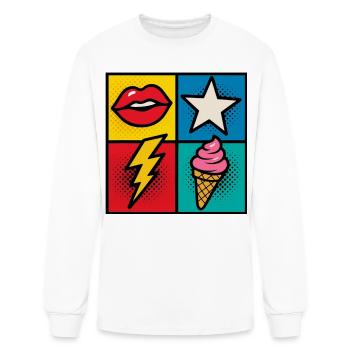Kiss & Cone Pop - Men's Long Sleeve T-Shirt - white - Front