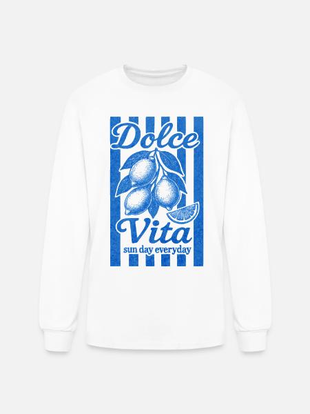 Italian Lemon, Summer Vibes Shirt, Vacation Tee - Men's Long Sleeve T-Shirt - white
