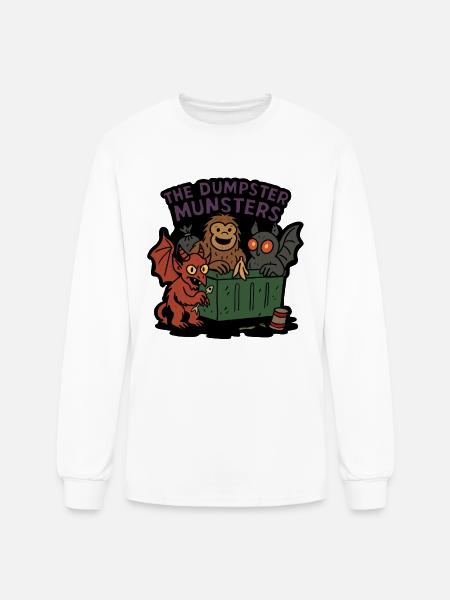 The Dumpster Munsters Halloween Crew - Men's Long Sleeve T-Shirt - white