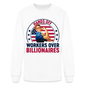 Workers Over Billionaires - Men's Long Sleeve T-Shirt - white - Front