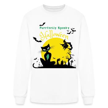 Purrfectly Spooky Halloween Cat - Men's Long Sleeve T-Shirt - white - Front