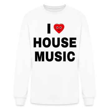 I LOVE HOUSE MUSIC BLACK FONTS - Men's Long Sleeve T-Shirt - white - Front