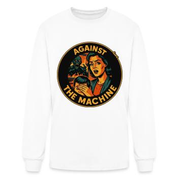 Contre la machine : patch de protestation rétro - T-shirt à manches longues Homme - blanc - Devant