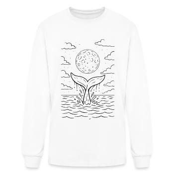 Whale Moon Dive | Ocean Night Sky Tee | Cosmic Sea - Men's Long Sleeve T-Shirt - white - Front