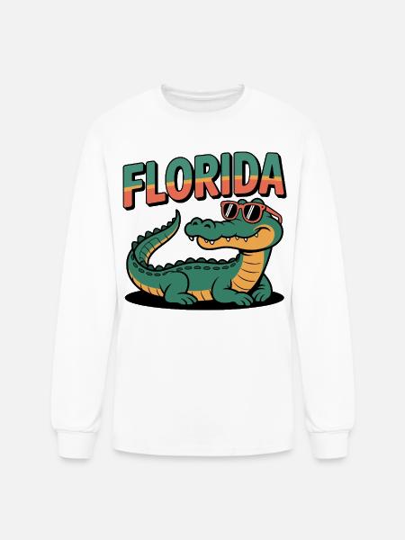 Florida Alligator - Men's Long Sleeve T-Shirt - white