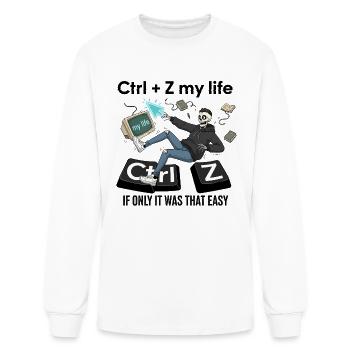 Ctrl Z Life Undo Skeleton - Men's Long Sleeve T-Shirt - white - Front