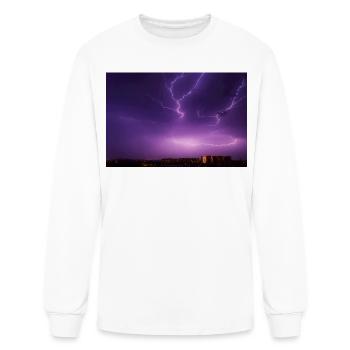 Awe-Inspiring Thunderstorm Illuminates the Night - Men's Long Sleeve T-Shirt - white - Front