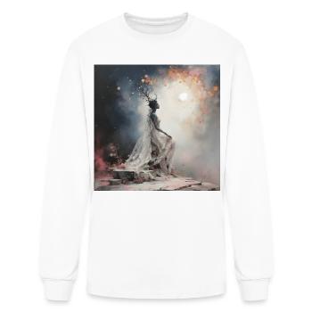 Ethereal Queen – Cosmic Dream Veil Art - Men's Long Sleeve T-Shirt - white - Front