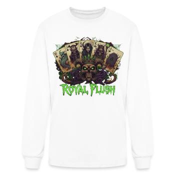 Halloween Royal Flush – Gothic Poker Skull Art - Men's Long Sleeve T-Shirt - white - Front
