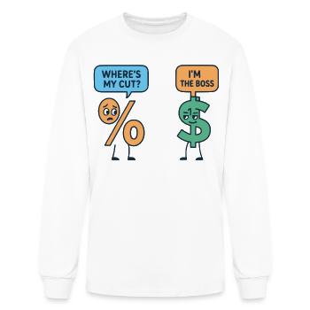 Cut or Boss: Percent vs Dollar - Men's Long Sleeve T-Shirt - white - Front