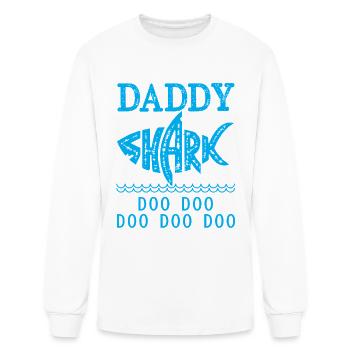 Daddy Ocean Shirt Funny Shark Fathers Day Gift - Men's Long Sleeve T-Shirt - white - Front