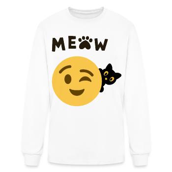 Meow Wink Cat - Men's Long Sleeve T-Shirt - white - Front