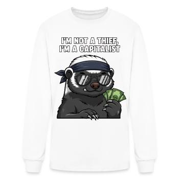 “I’m Not a Thief, I’m a Capitalist” Money-Holding  - Men's Long Sleeve T-Shirt - white - Front