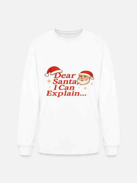 Dear Santa I Can Explain - Men's Long Sleeve T-Shirt - white