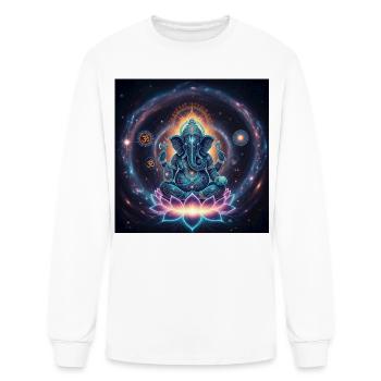 Cosmic Ganesha Lotus - Men's Long Sleeve T-Shirt - white - Front