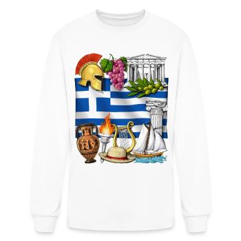 Héritage grec - T-shirt à manches longues Homme - blanc - Devant
