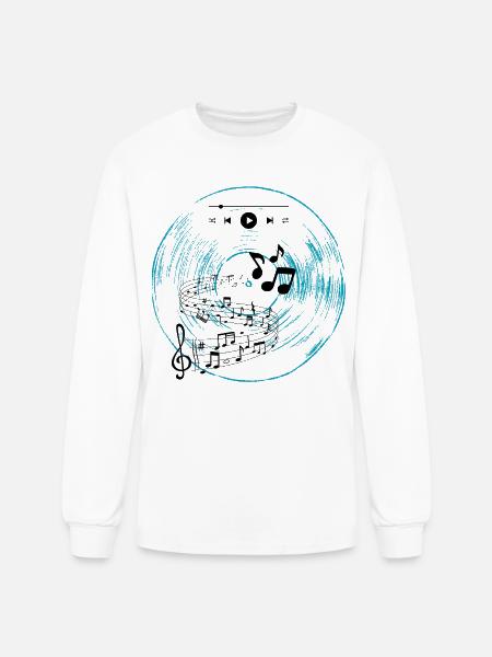 Cyan Vinyl - Men's Long Sleeve T-Shirt - white