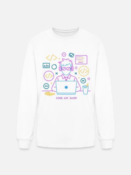 Code. Eat. Sleep. - Men's Long Sleeve T-Shirt - white