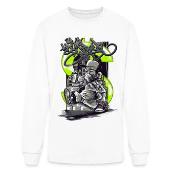 Graffiti Street Art Artist – Urban Hip Hop Design - Men's Long Sleeve T-Shirt - white - Front