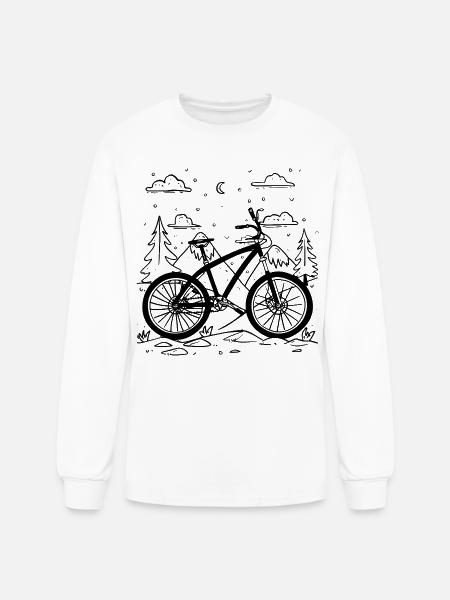Mountain Biking Comic Style - Men's Long Sleeve T-Shirt - white
