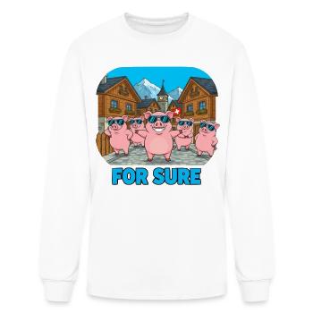 Cool Swiss Pigs - Humour d’aventure alpine - T-shirt à manches longues Homme - blanc - Devant