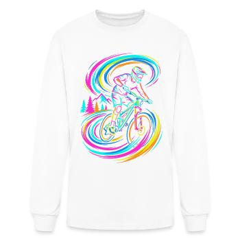 Mountain Biker - Men's Long Sleeve T-Shirt - white - Front