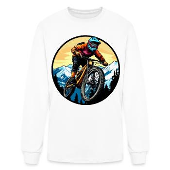Mountain Bike Biker - Men's Long Sleeve T-Shirt - white - Front