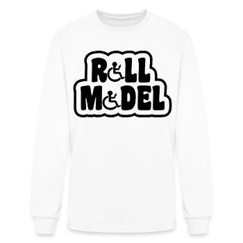 Roll model for wheelchair users with humor # - Men's Long Sleeve T-Shirt - white - Front
