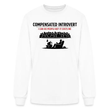COMPENSATED INTROVERT I CAN DO PEOPLE BUT IT COSTS - Men's Long Sleeve T-Shirt - white - Front