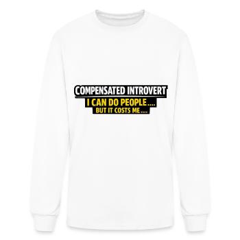 COMPENSATED INTROVERT  - Men's Long Sleeve T-Shirt - white - Front
