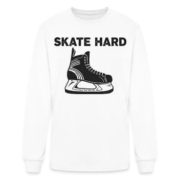 Skate Hard Ice Hockey Skate Sports - Men's Long Sleeve T-Shirt - white - Front