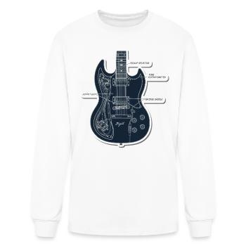 Electric Rock Guitar Patent Blueprint - Men's Long Sleeve T-Shirt - white - Front