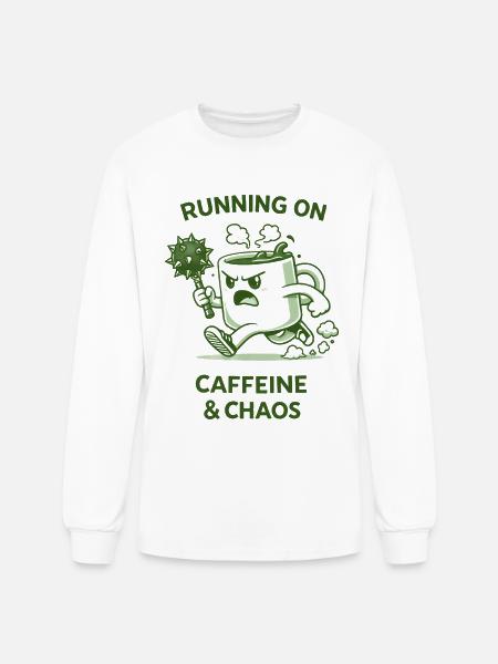 Running on Caffeine & Chaos - Men's Long Sleeve T-Shirt - white