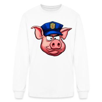 Policeman Pig Cop - Men's Long Sleeve T-Shirt - white - Front