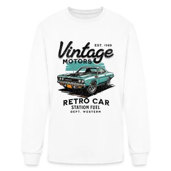 Turquoise Vintage Muscle Car - Men's Long Sleeve T-Shirt - white - Front