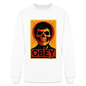 Skull Sunburst Propaganda - Men's Long Sleeve T-Shirt - white - Front