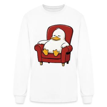 cute duck lounging - Men's Long Sleeve T-Shirt - white - Front