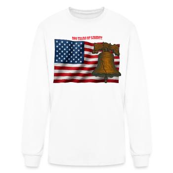 American Flag & Liberty Bell Independence Day URM - Men's Long Sleeve T-Shirt - white - Front