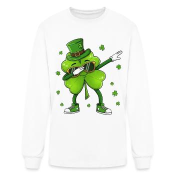 Emerald Shamrock Groove - Men's Long Sleeve T-Shirt - white - Front