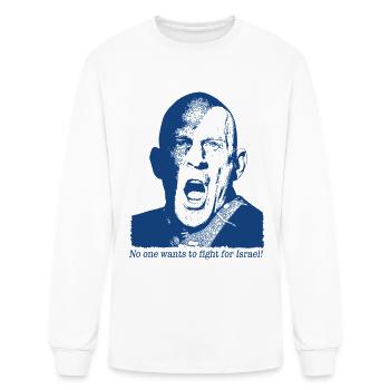 Portrait bleu de protestation hurlant - T-shirt à manches longues Homme - blanc - Devant
