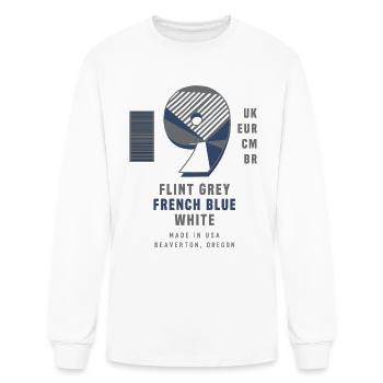 Colorway Label Flint Grey French Blue White - Men's Long Sleeve T-Shirt - white - Front