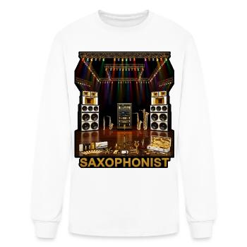 Saxophone Family: Soprano Alto Tenor Baritone - Men's Long Sleeve T-Shirt - white - Front