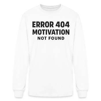 Error 404 Motivation not found Funny Quote - Men's Long Sleeve T-Shirt - white - Front